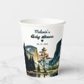 Gobelets En Papier Parc national du Yosemite Baby shower aquarelle (Verso)