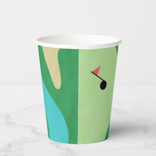 Gobelets En Papier Parcours De Golf Anniversaire Parc-Tee Avec Nom (Droite)