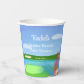 Gobelets En Papier Parcours de golf Bunker Genre Revele Baby shower (Recto)