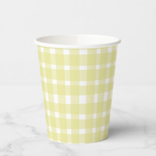 Gobelets En Papier Parfaitement Imparfait En vichy Pastel Jaune (Gauche)