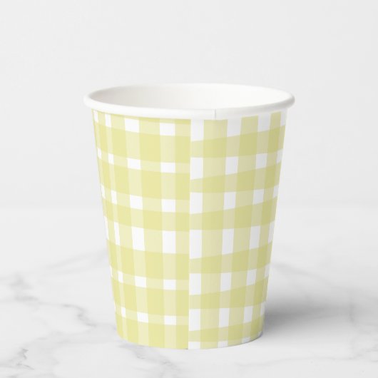 Gobelets En Papier Parfaitement Imparfait En vichy Pastel Jaune (Droite)