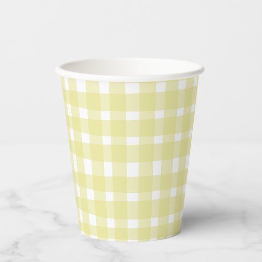 Gobelets En Papier Parfaitement Imparfait En vichy Pastel Jaune (Recto)