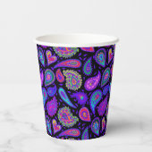 Gobelets En Papier Parfaitement Paisley Violet (Verso)