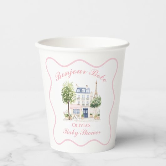 Gobelets En Papier Paris Baby shower Café Parisien Tea Party (Recto)