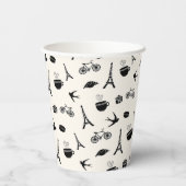 Gobelets En Papier Paris Romance | Motif Tour Eiffel (Verso)