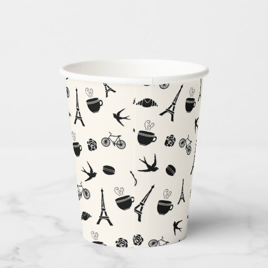 Gobelets En Papier Paris Romance | Motif Tour Eiffel (Droite)