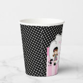 Gobelets En Papier Paris Tour Eiffel Brunette Girl (Droite)