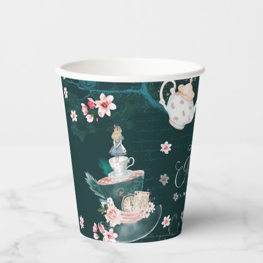 Gobelets En Papier Partea In Wonderland Magical Imaginaire Collage (Recto)