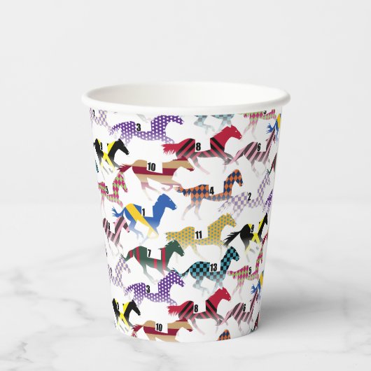 Gobelets En Papier Partez pour les courses de chevaux Jockey Motif en (Verso)