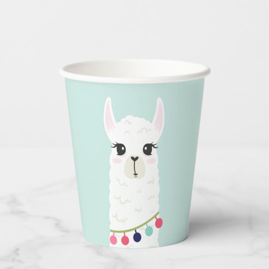Gobelets En Papier Parti Anniversaire de enfant de Cute Llama (Verso)
