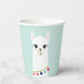 Gobelets En Papier Parti Anniversaire de enfant de Cute Llama (Recto)