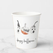 Gobelets En Papier Parti Citrouille éffrayant | Bonne Halloween (Recto)