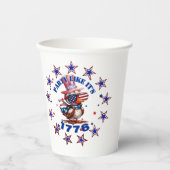 Gobelets En Papier Parti comme son aigle américain de 1776 et drapeau (Recto)