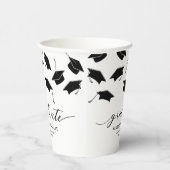 Gobelets En Papier Parti de graduation noir blanc moderne (Droite)