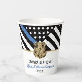 Gobelets En Papier Parti de l'obtention d'un diplôme d'officier de po (Recto)