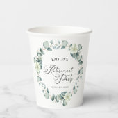 Gobelets En Papier Parti de retraite botanique Feuille de Green Eucal (Verso)