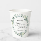 Gobelets En Papier Parti de retraite botanique Feuille de Green Eucal (Recto)