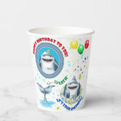 Gobelets En Papier Parti des Anniversaires de enfants de requins (Verso)