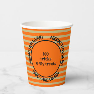 Gobelets En Papier Parti d'Halloween Gold Orange Black Happy