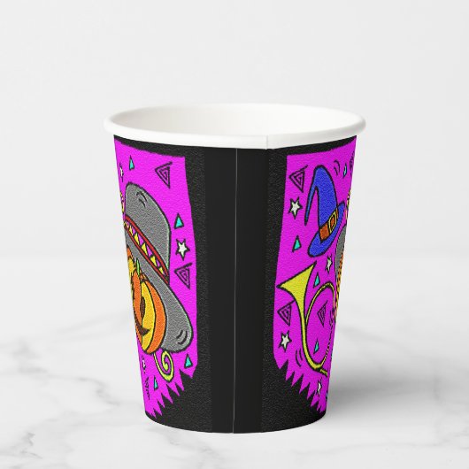 Gobelets En Papier Parti d'Halloween Jack OLantern Bugle violet (Droite)