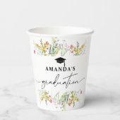 Gobelets En Papier Parti fleur sauvage Boho Graduation (Verso)