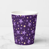 Gobelets En Papier Parti Motif violet étoile mignonne (Recto)