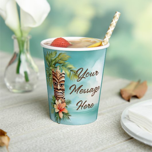 Gobelets En Papier Parti Tropical Tiki (Insitu)