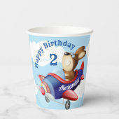 Gobelets En Papier Partie Anniversaire de enfant du vol de chien d'av (Verso)