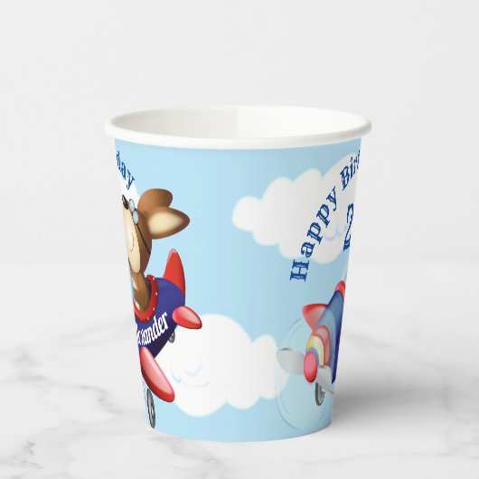 Gobelets En Papier Partie Anniversaire de enfant du vol de chien d'av (Gauche)