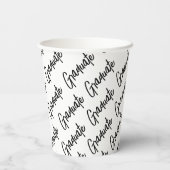Gobelets En Papier Partie de graduation manuscrite de script (Verso)