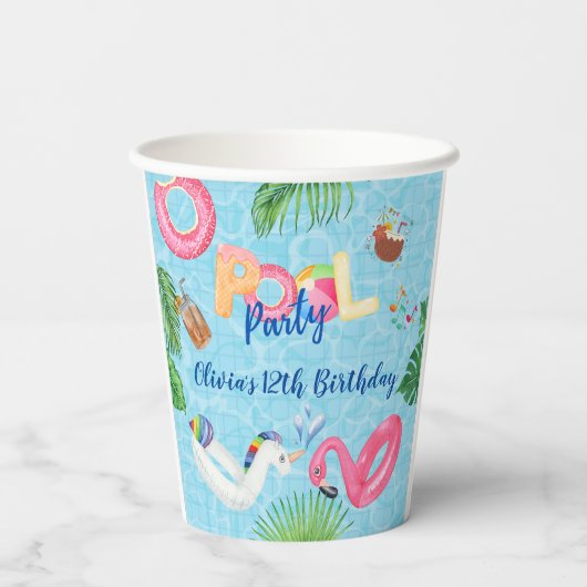 Gobelets En Papier Partie du pool (Verso)