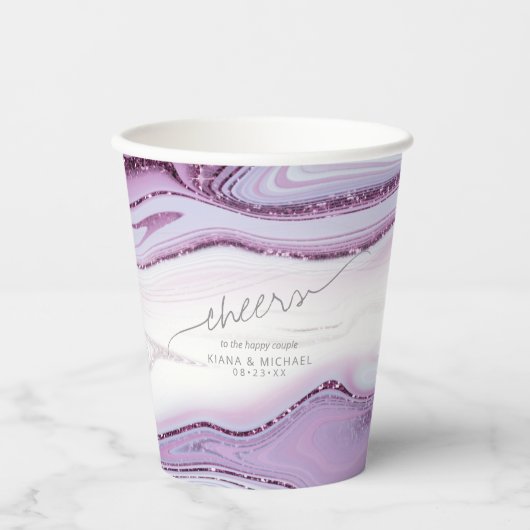 Gobelets En Papier Parties scintillant Abstraite Strata Mariage Cheer (Recto)