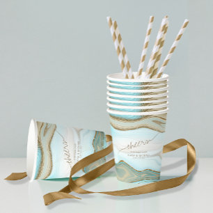 Gobelets En Papier Parties scintillant Abstraite Strata Mariage Cheer