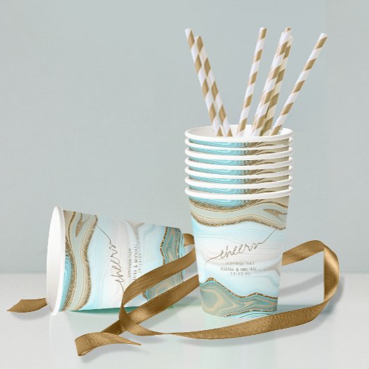 Gobelets En Papier Parties scintillant Abstraite Strata Mariage Cheer