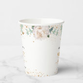 Gobelets En Papier parties scintillant baby shower fleurie à eucalypt (Gauche)