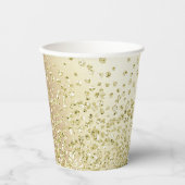 Gobelets En Papier Parties scintillant blanc or confetti brillant loo (Recto)