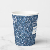 Gobelets En Papier Parties scintillant Bleu Faux Regarder avec texte  (Droite)