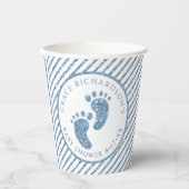Gobelets En Papier Parties scintillant bleue Baby shower pieds bébé P (Recto)