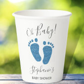 Gobelets En Papier Parties scintillant bleue personnalisée Baby showe