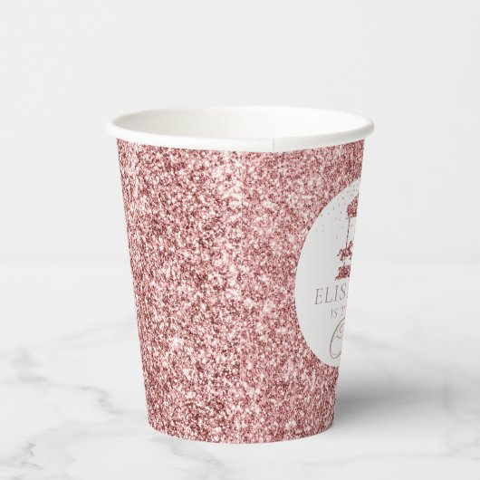 Gobelets En Papier Parties scintillant Carrousel Premier anniversaire (Droite)