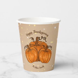 Gobelets En Papier Parties scintillant Citrouille bon thanksgiving
