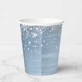 Gobelets En Papier Parties scintillant d'argent bleu clair huile 40e (Droite)