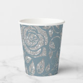 Gobelets En Papier Parties scintillant d'argent bleu foncé (Verso)