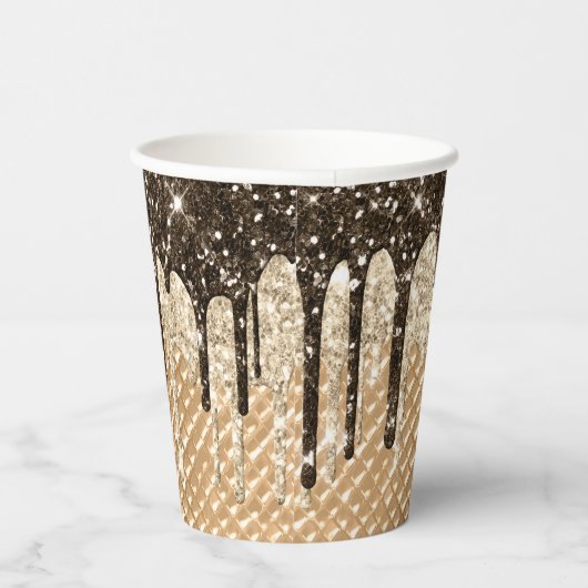 Gobelets En Papier Parties scintillant de cône glacé glacé Glitzy (Droite)