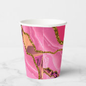 Gobelets En Papier Parties scintillant de la géode de l'âge rose et o (Droite)