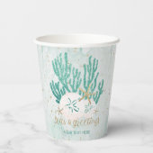 Gobelets En Papier Parties scintillant de salutations et des mers côt (Verso)