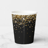 Gobelets En Papier Parties scintillant d'or Black Sweet 16 (Droite)