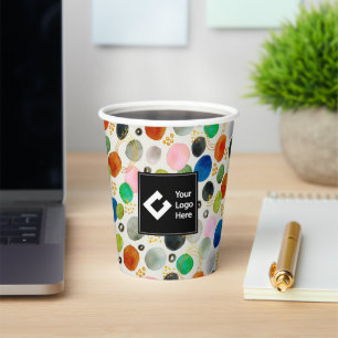 Gobelets En Papier Parties scintillant d'or de galet Abstrait + votre
