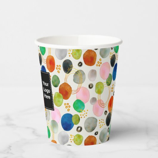 Gobelets En Papier Parties scintillant d'or de galet Abstrait + votre (Gauche)