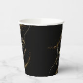 Gobelets En Papier Parties scintillant d'or noir fête d'anniversaire (Gauche)